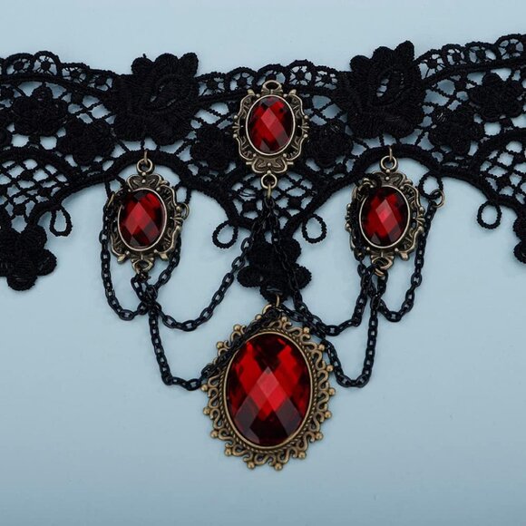 Lace Gothic Choker Necklace for Women - Picture 6 of 7